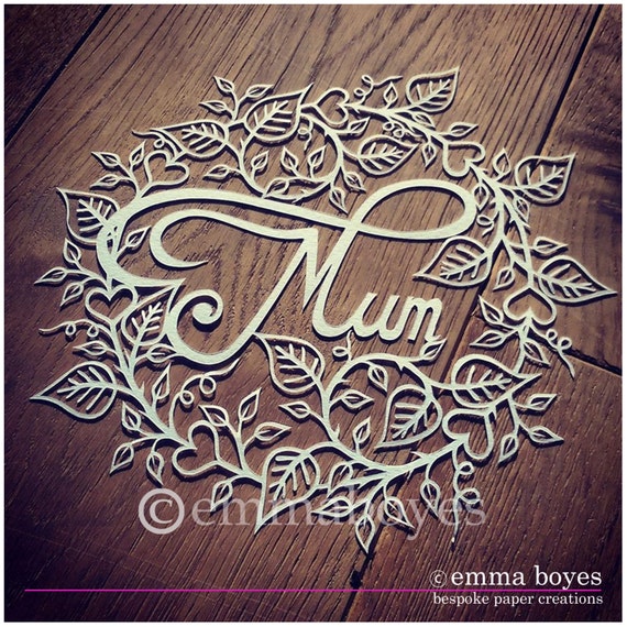 Mum Papercut Template Mothers Day Papercut Diy