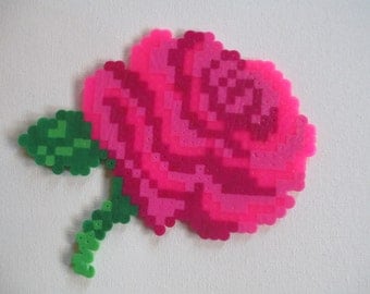 Items similar to Perler Bead Rose on Etsy