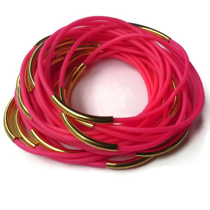 Pink rubber bracelets Clearance