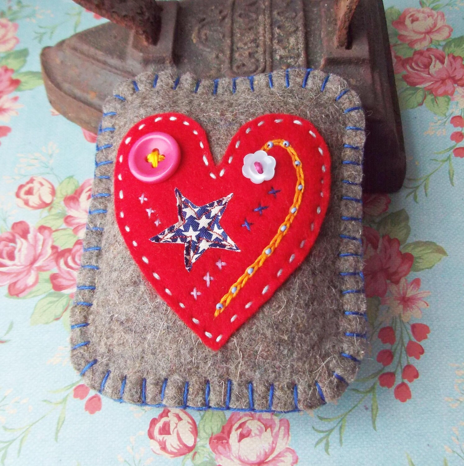 Felt Pin Cushion Love Heart By Suezybees On Etsy