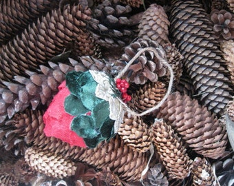 Fabric PINE CONE hanging FoReST ornament