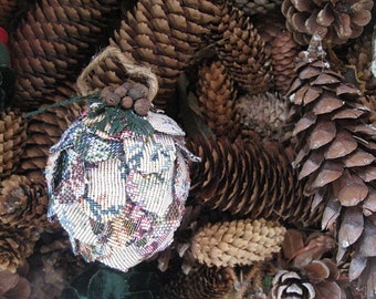 TAPESTRY Fabric PiNE CONE hanging FoReST ornament