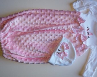 Newborn Hospital Outfit Personalized Baby Girl Clothes - Newborn Girl Take Home Outfit - Monogram Baby Girl Outfit - Personalized Baby Gift