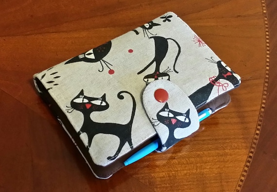 Cat Planner Cover Filofax Binder Pocket size Cover  case Purse size planner wallet cozy  Fabric organiser Filofax Domino personal