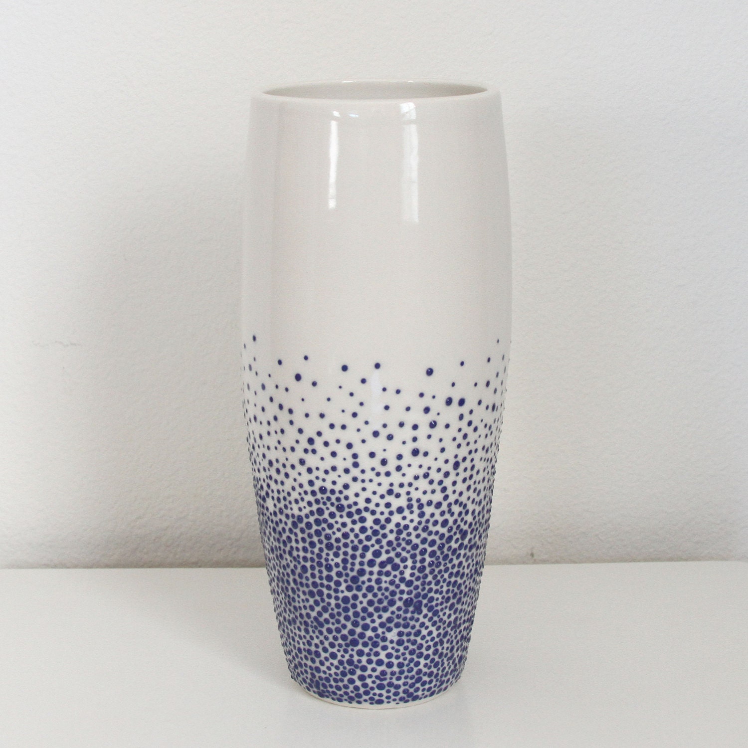 Tall Pebble Vase in Sapphire Blue by kimwestad on Etsy