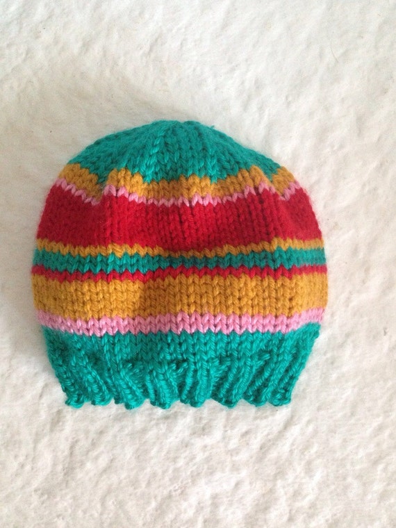 Stripe Baby Beanie By Yorkpatty On Etsy