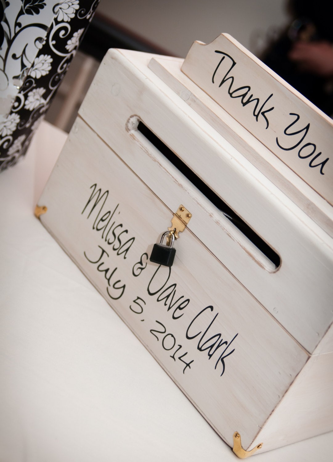 wedding card box thank you sign wood keepsake
