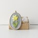 Daffodil necklace, March Birthday, Embroidered pendant, Jonquil necklace, Spring flower necklace, Botanical jewelry