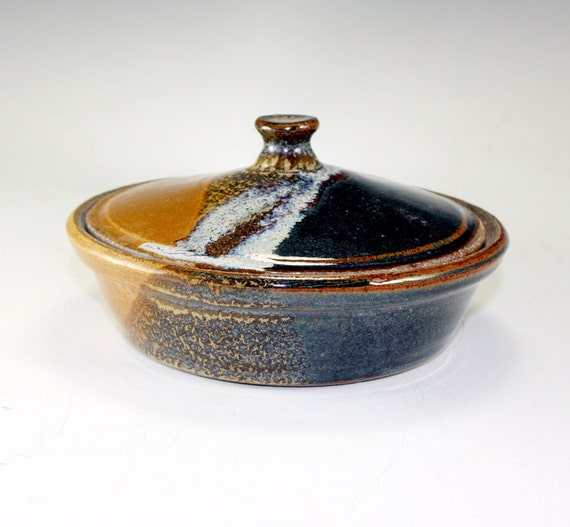 Stoneware Pottery Casserole Dish with Lid 1 by MostlyStoneware