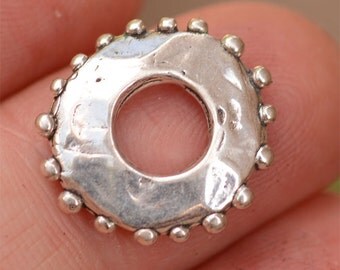 Artisan Wide Dotted Chunky Link in Sterling Silver