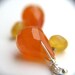 Orange Carnelian Earrings . Semi Precious Stone Jewelry . Unique Big Earrings . Yellow Opal Earrings Sterling Silver - Daffodil