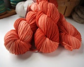 DK Weight Yarn, Hand Dyed Superwash Merino Wool, 310 yards/100 Grams, Tangerine Dream