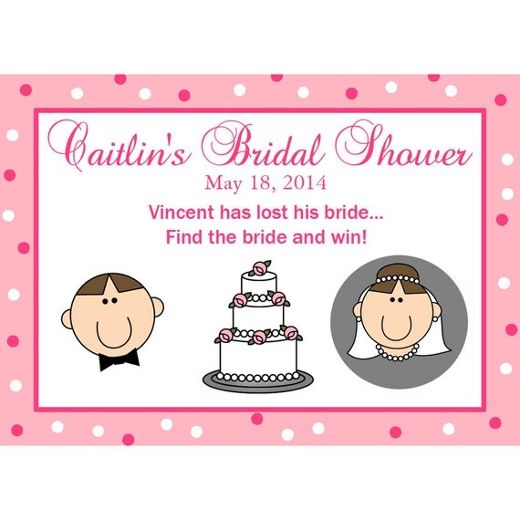 24 Personalized Bridal Shower Scratch Off Game Cards Pinks
