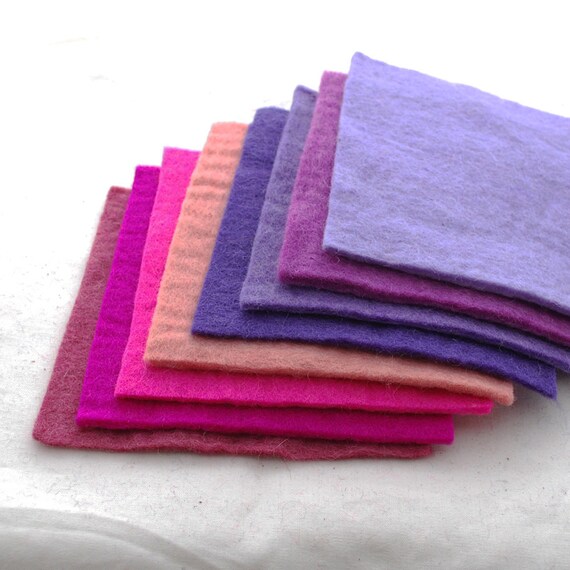 100 Wool Felt Fabric Approx 3mm 5mm Thick 8 Assorted 15cm / 6