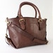 Large Leather Handbag Purse in Chocolate Brown