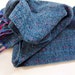 sale handwoven scarf, baltic blue long wide