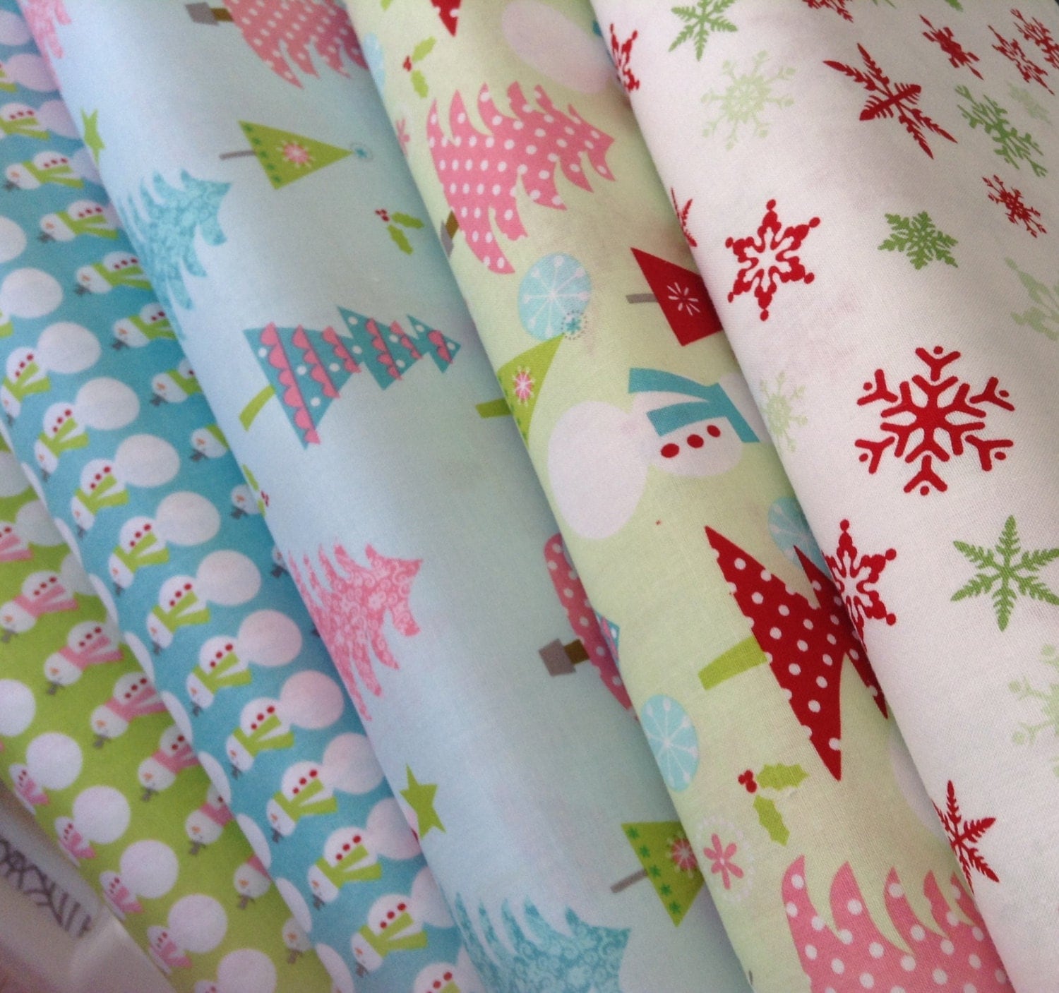 Riley Blake Designs Christmas Fabric Full Yard Set of five 5