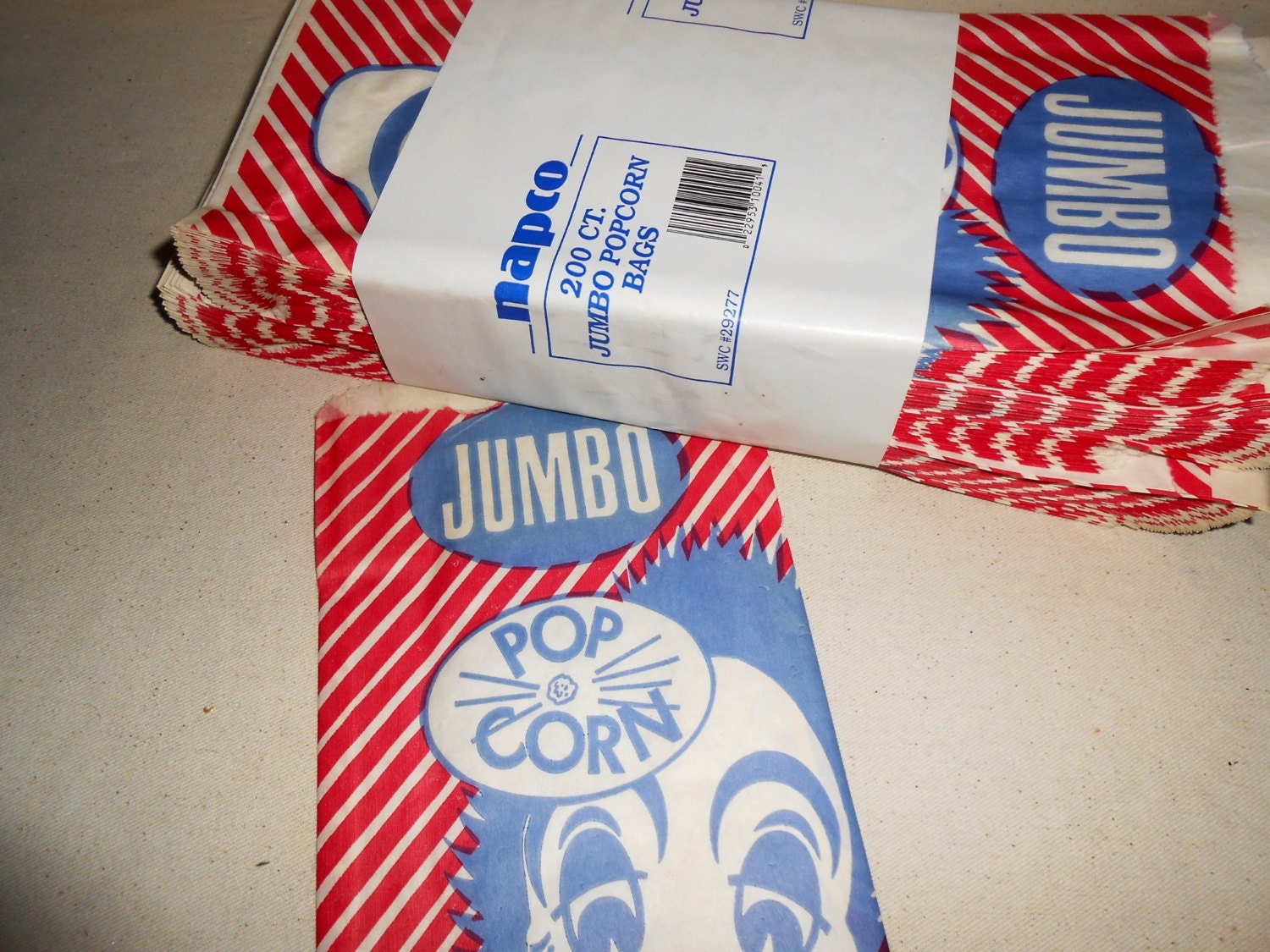 Vintage Jumbo Popcorn Bags Clown Bags Paper Bags Circus
