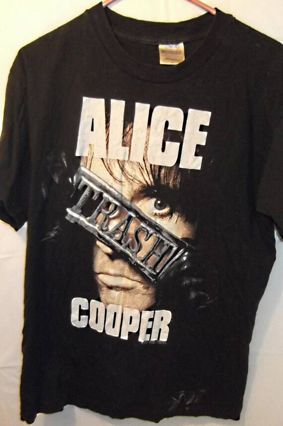 80s90s Alice Cooper TRASH Tee Shirt T Shirt by TickledPinkVintage