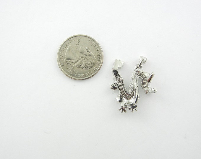 Rhinestone Chinese Dragon Pendant Silver-tone Jewelry Supplies