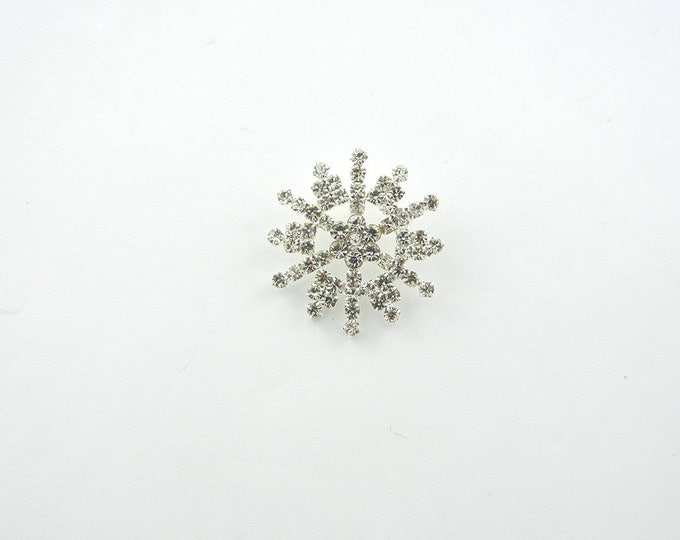 Silver-tone 1 Inch Rhinestone Snowflake Pendant