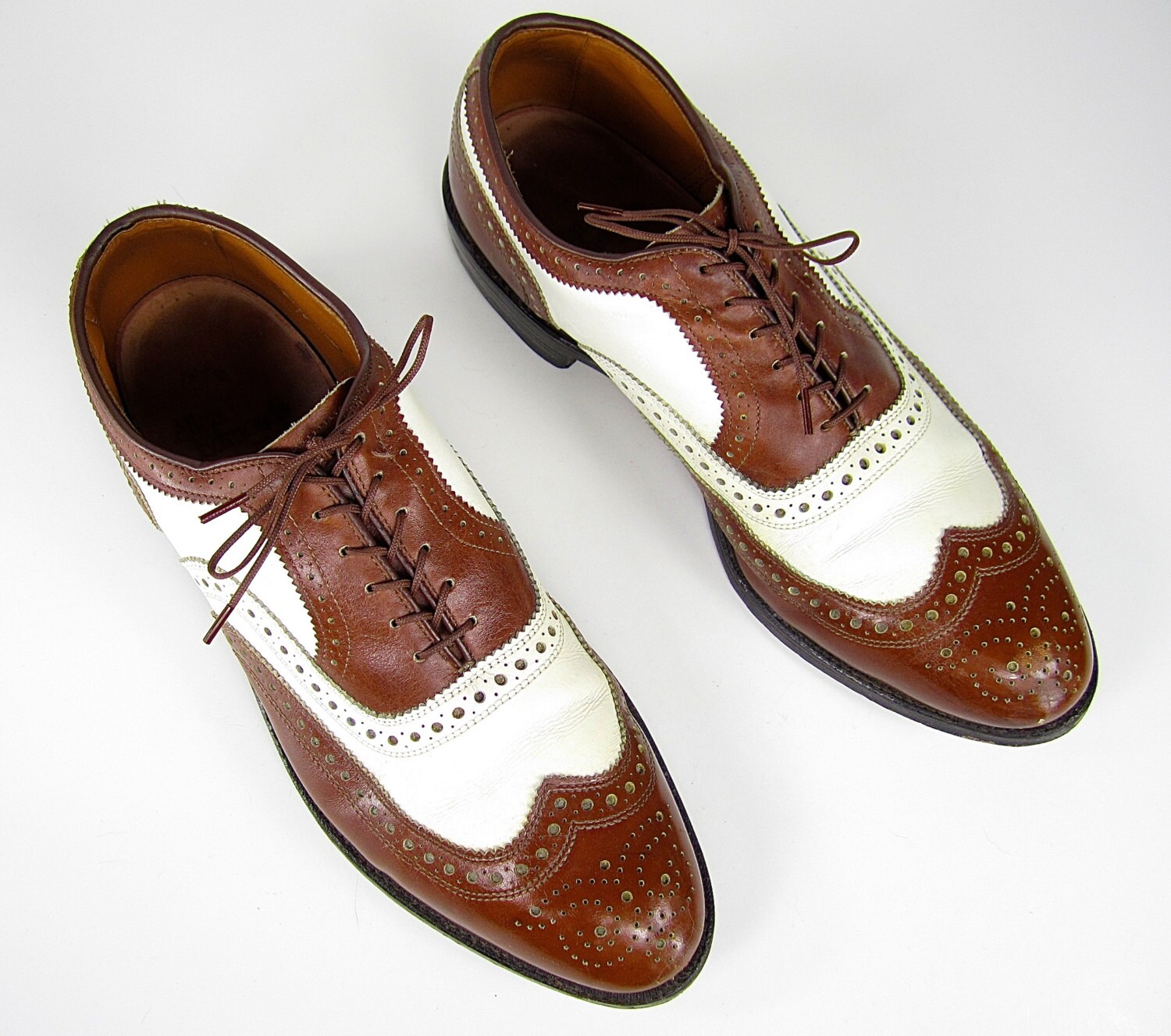 INCREDIBLE vintage 1980s 1990s allen EDMONDS two tone brown