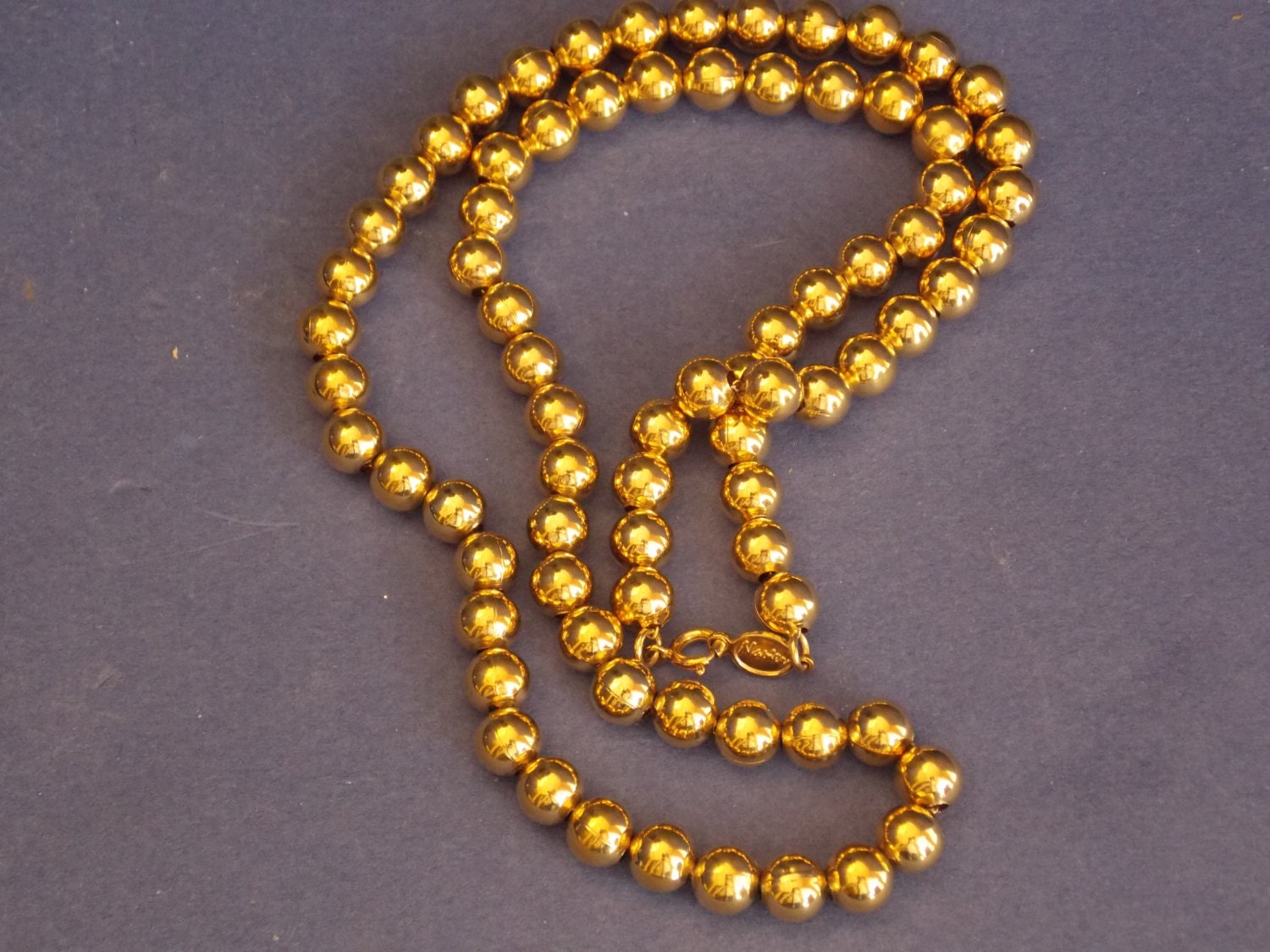 Vintage Napier Goldtone Beaded Necklace by lizvalentinedesigns