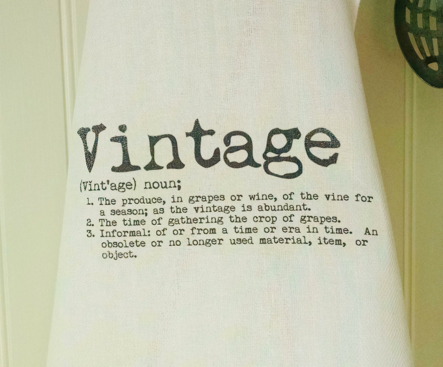Vintage Tea Towel Vintage Dictionary Definition Kitchen