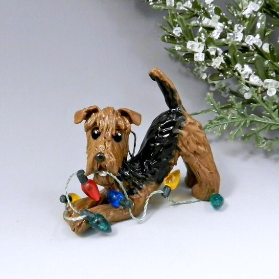 airedale terrier christmas ornament figurine by themagicsleigh airedale terrier christmas ornament figurine by themagicsleigh