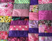 Fun bright happy girls quilt or lap quilt