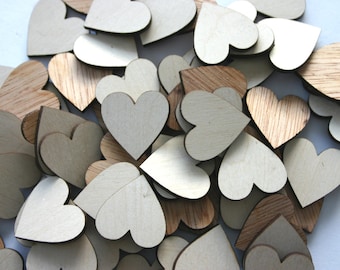 100 Laser Cut Wooden Hearts Wedding Decor