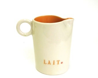 lait ... hand built porcelain creamer ... jug