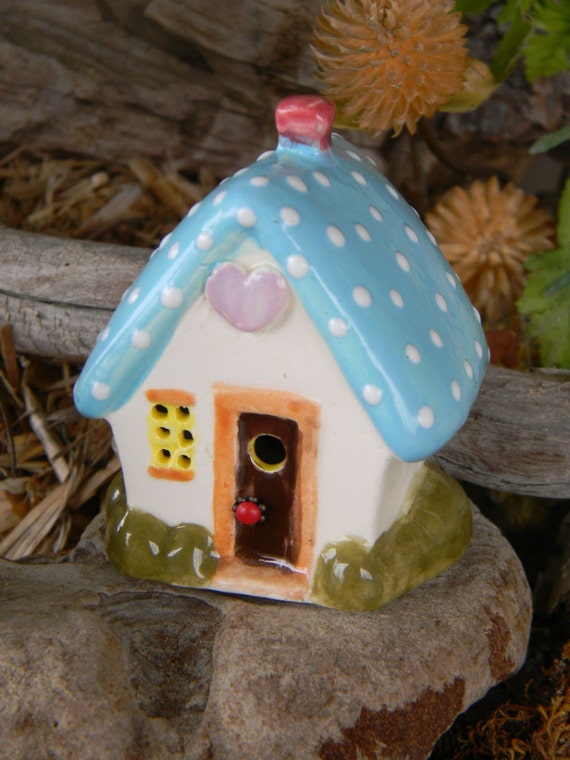 Ceramic House Terrarium Miniature .. by EnchantdMushroomLand