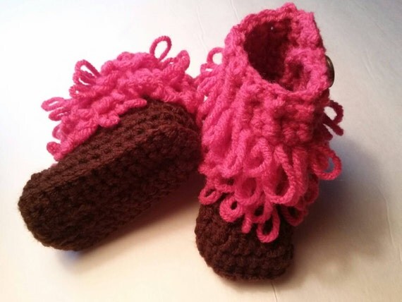 3-6 Months Baby Booties shoes boots crochet by Kelly Taylor
