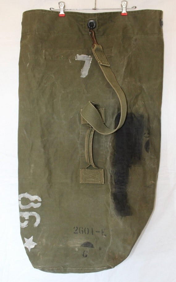 Vintage US Military Duffle Bag 1940's Era by ilovevintagestuff