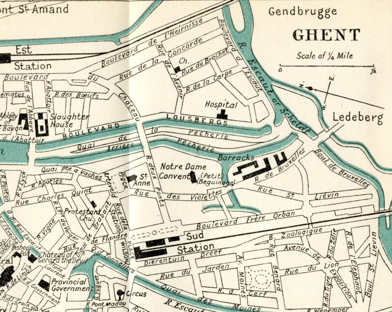 City map Ghent Belgium PDF