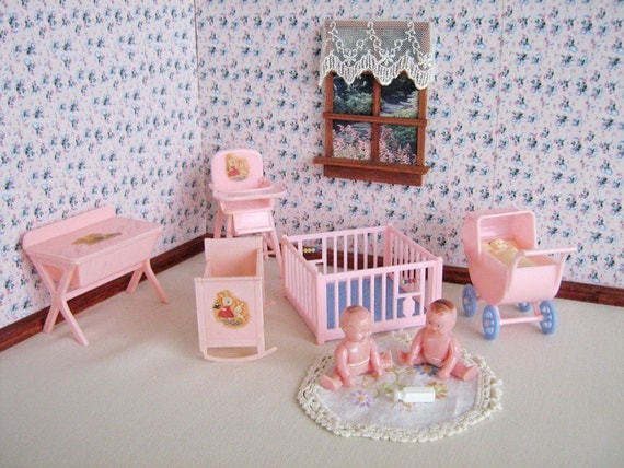 Renwal Plastic Dollhouse Furniture Lot Vintage Celluloid Doll House Renwal Plastic Dollhouse Furniture Lot Vintage Celluloid Doll House