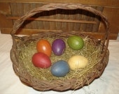 Set of 6 Paper Mache Easter Eggs, Primitive, Rustic, Easter, Eggs Spring, Ofg,, Faap, HAFAIR, Dub, COSOFG