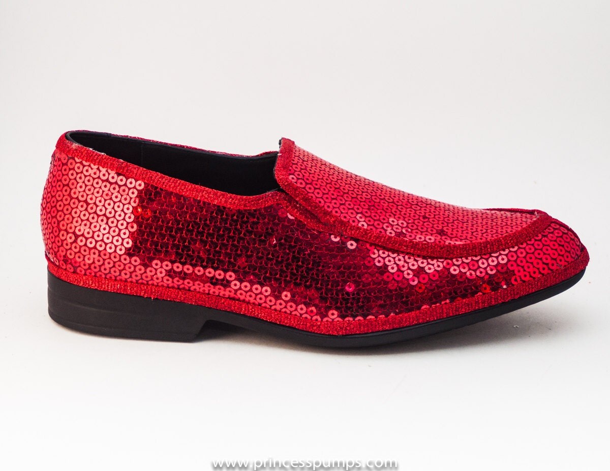Sequin Men Metro Red Leather Loafer Dress Slip On Shoes