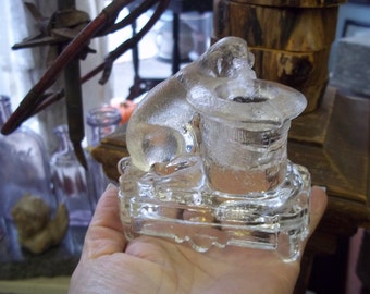 Vintage Glass Bellmont Dog Toothpick Holder from Rustysecrets