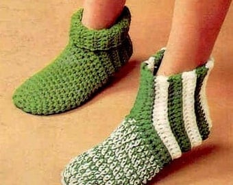 INSTANT DOWNLOAD PDF Vintage Crochet Pattern Slipper Socks Boots