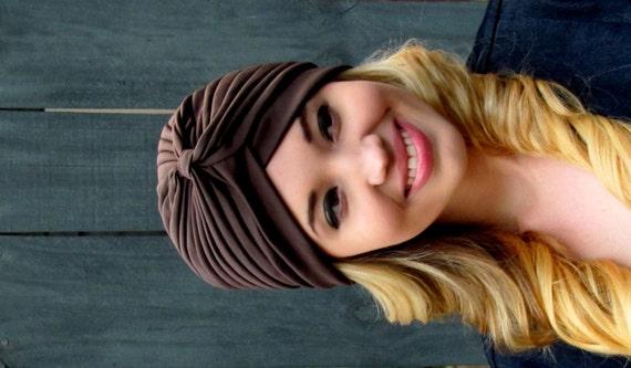 Brown Turban Hat Womens Turban Cloche Full Head Turban Stretch