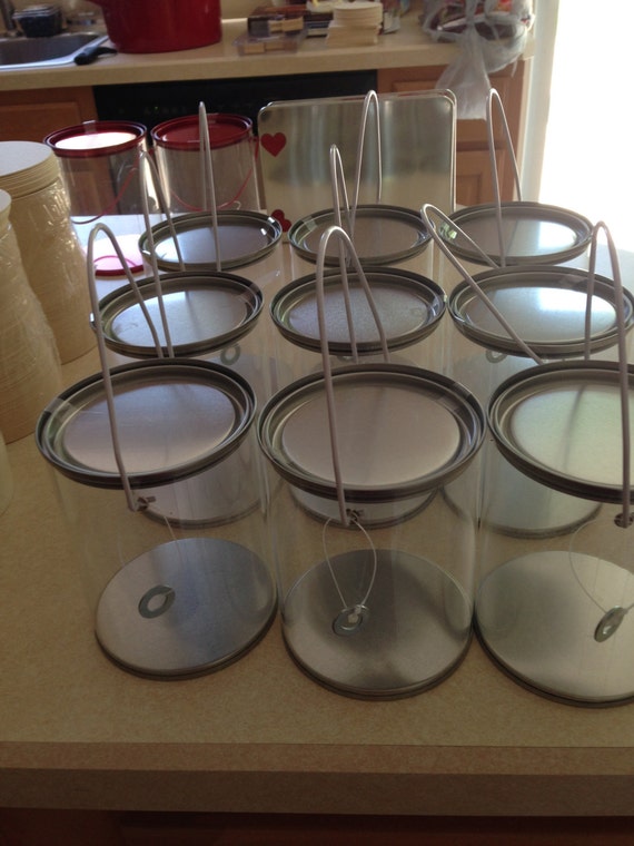 Clear Plastic Paint containers