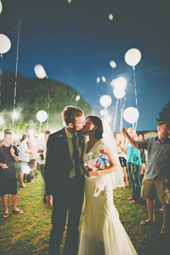 White LED Balloons that Glow. Wedding Send off Light up the