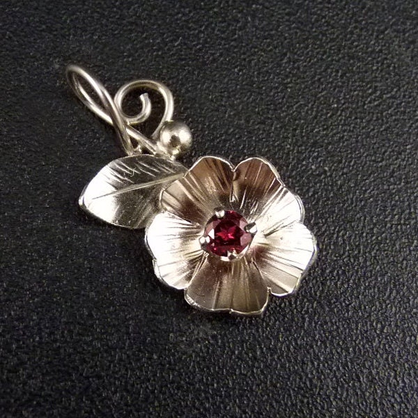 Rose Sterling Silver Pendant Handmade Metalwork