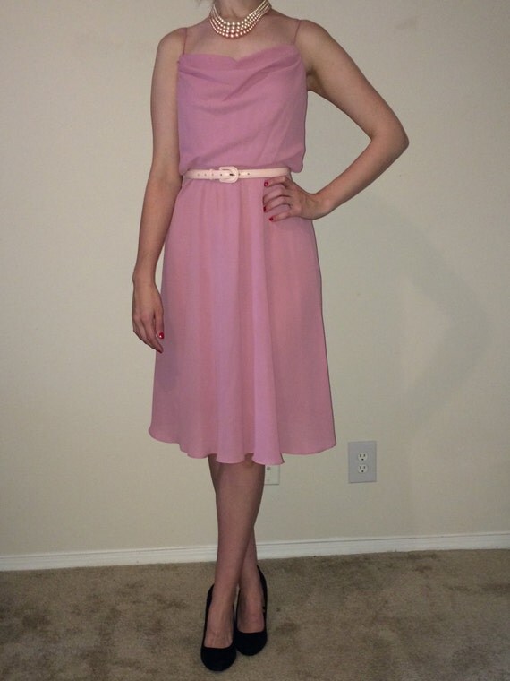 Rosy Pink Slinky Cocktail Dress by rockahulagirl on Etsy