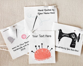 Personalized Quilt Labels - 8 large custom quilting labels