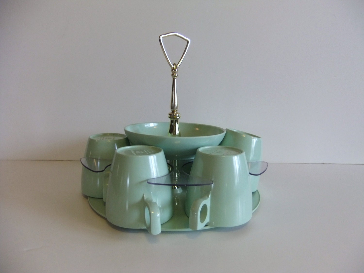 vintage Serving Tray, Hemcoware, light green, 2 tier tray Haute Juice