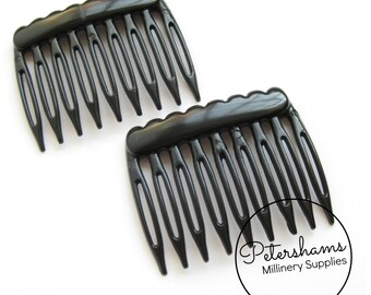Mini Black Plastic Hair Combs for Fascinators and Millinery - 5cm (1.96 inch) width