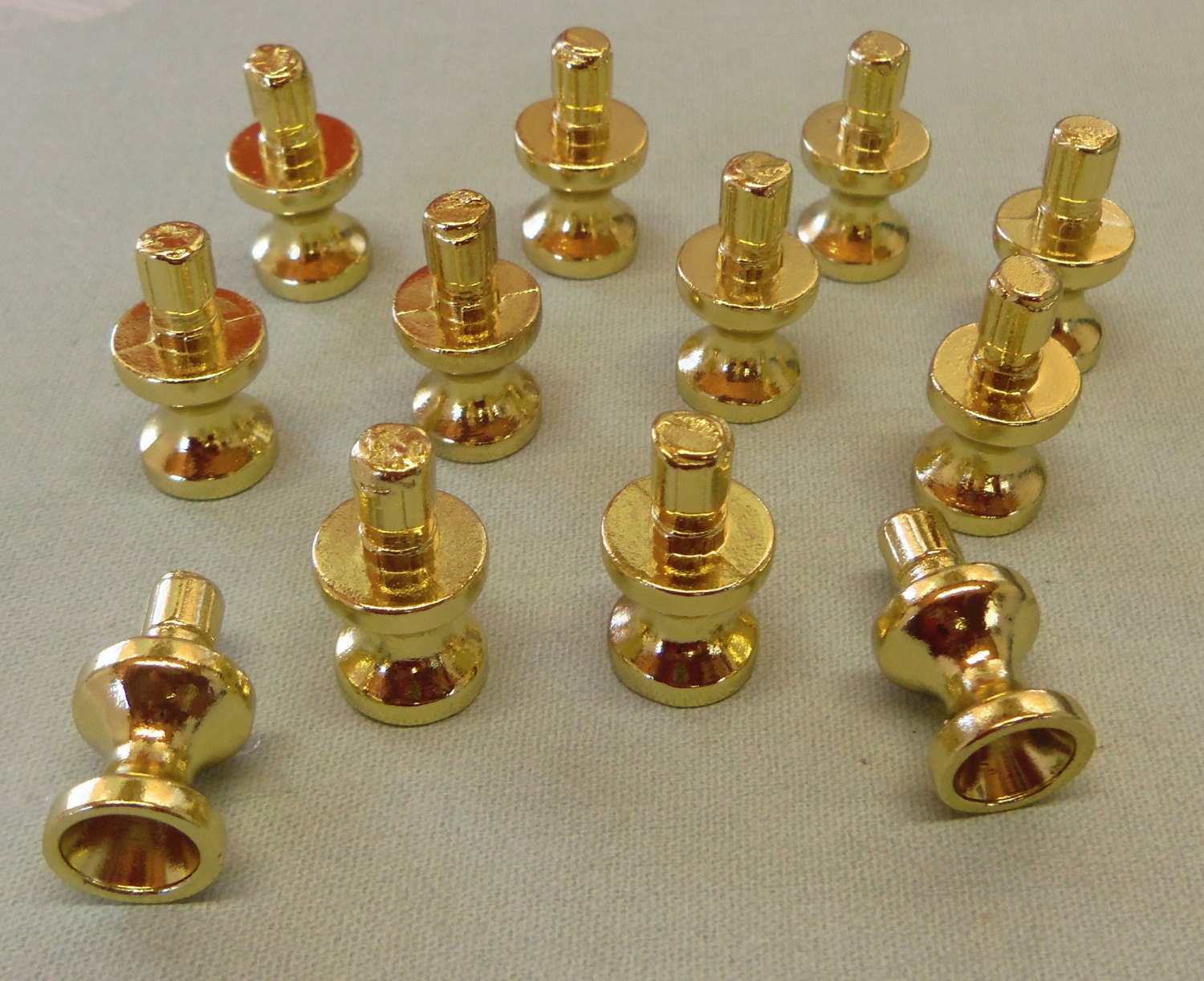 DIY Knob Bases Stems Set of 12 Brass Make your Own Drawer